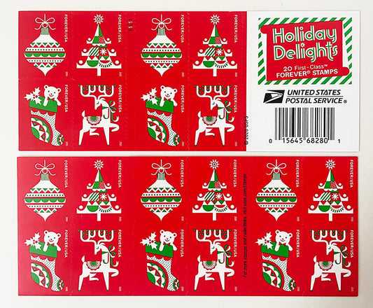Holiday Delights Forever First Class Postage Stamps - Stamps Co Online