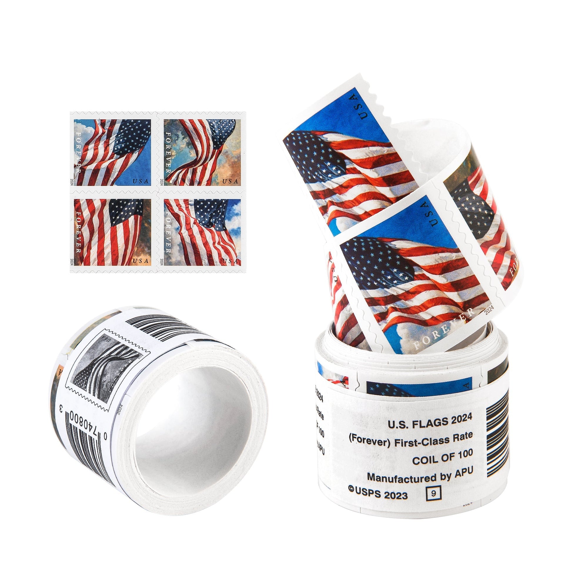 U.S. Flags 2024 Forever First-Class Postage Stamps - Stamps Co Online