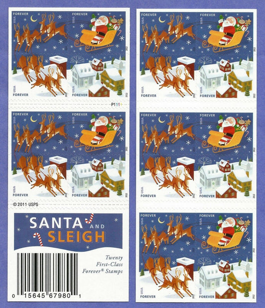 Santa and Sleigh Forever First Class Postage Stamps - Stamps Co Online